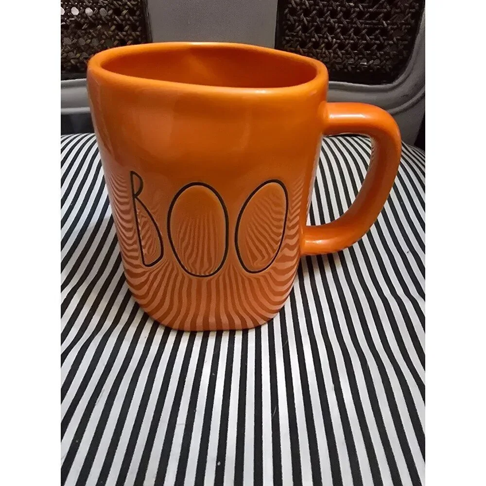 NWT Rae Dunn Halloween Orange Boo Coffee Mug